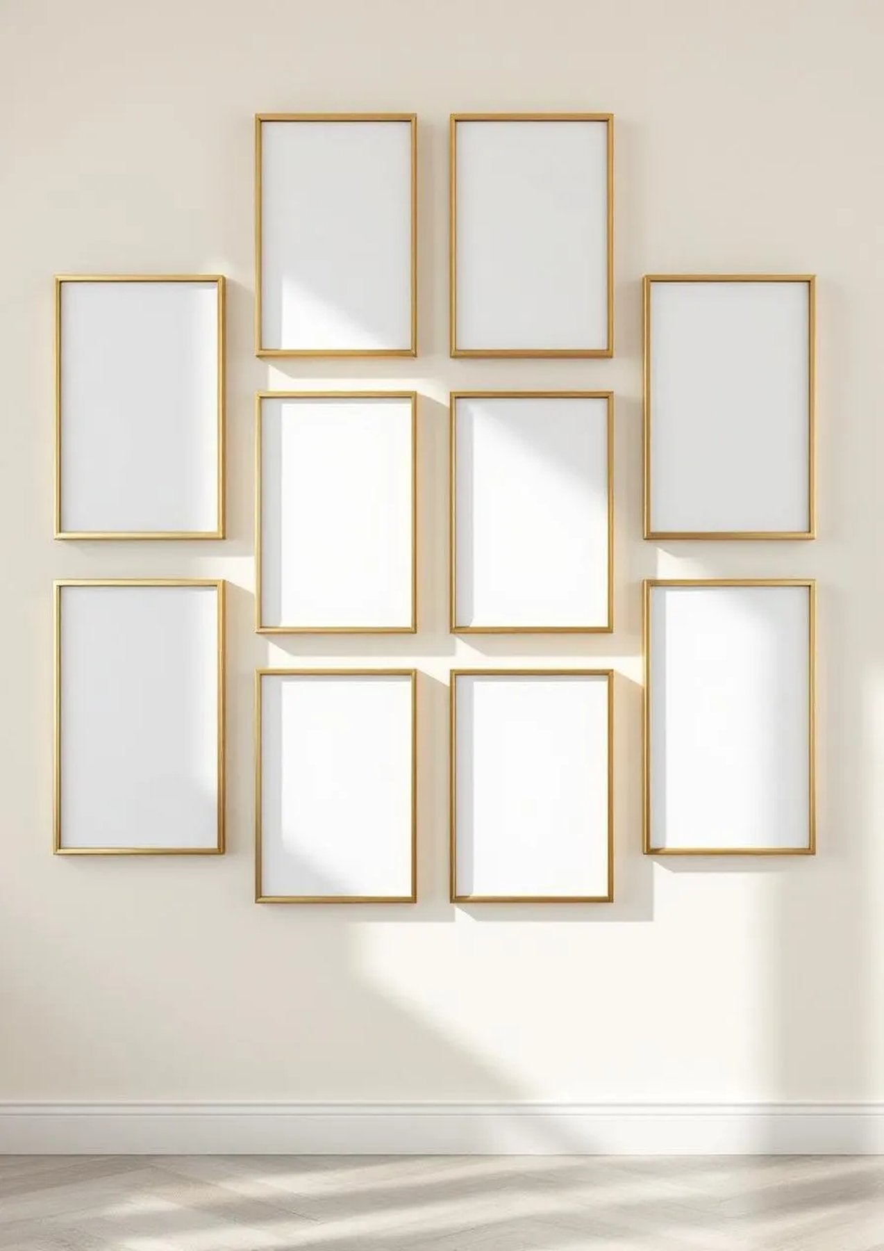 Frame Professional Frame Mockup — Gold Frame Portrait 2:3 — Perspective View — #01437 | MockupBulk