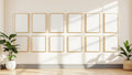 Frame Room Scene Mockup — Gold Frame Portrait 4:5 — Perspective View — #01442 | MockupBulk