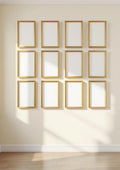 Frame Interior Frame Mockup — Gold Frame Portrait 4:5 — Perspective View — #01446 | MockupBulk