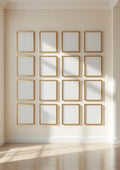 Frame Room Scene Mockup — Gold Frame Portrait 2:3 — Perspective View — #01449 | MockupBulk