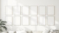 Frame Premium Interior Mockup — Silver Frame Square 1:1 — Perspective View — #01451 | MockupBulk