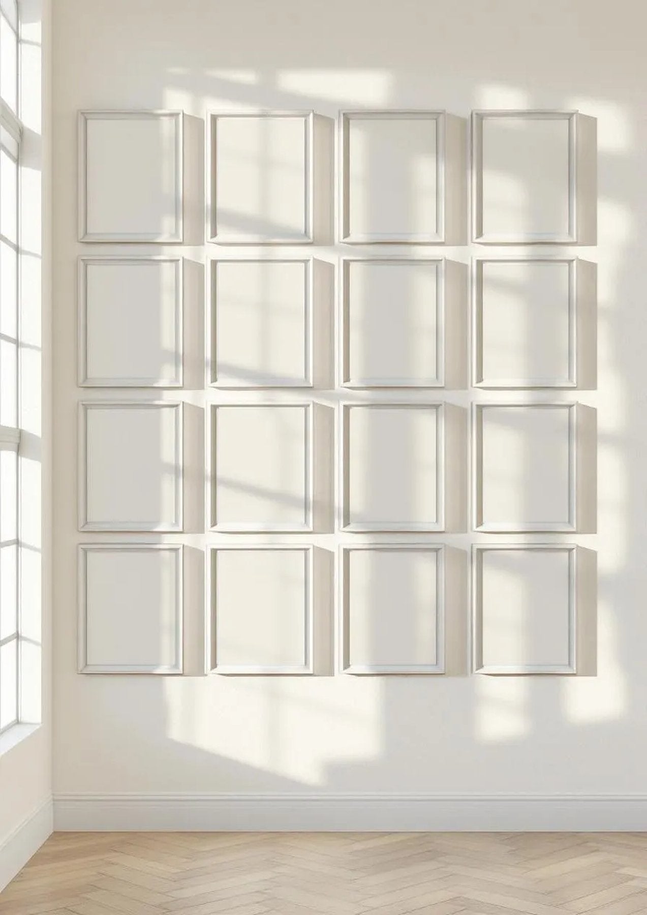 Frame Wall Art Mockup — Silver Frame Portrait 2:3 — Perspective View — #01458 | MockupBulk