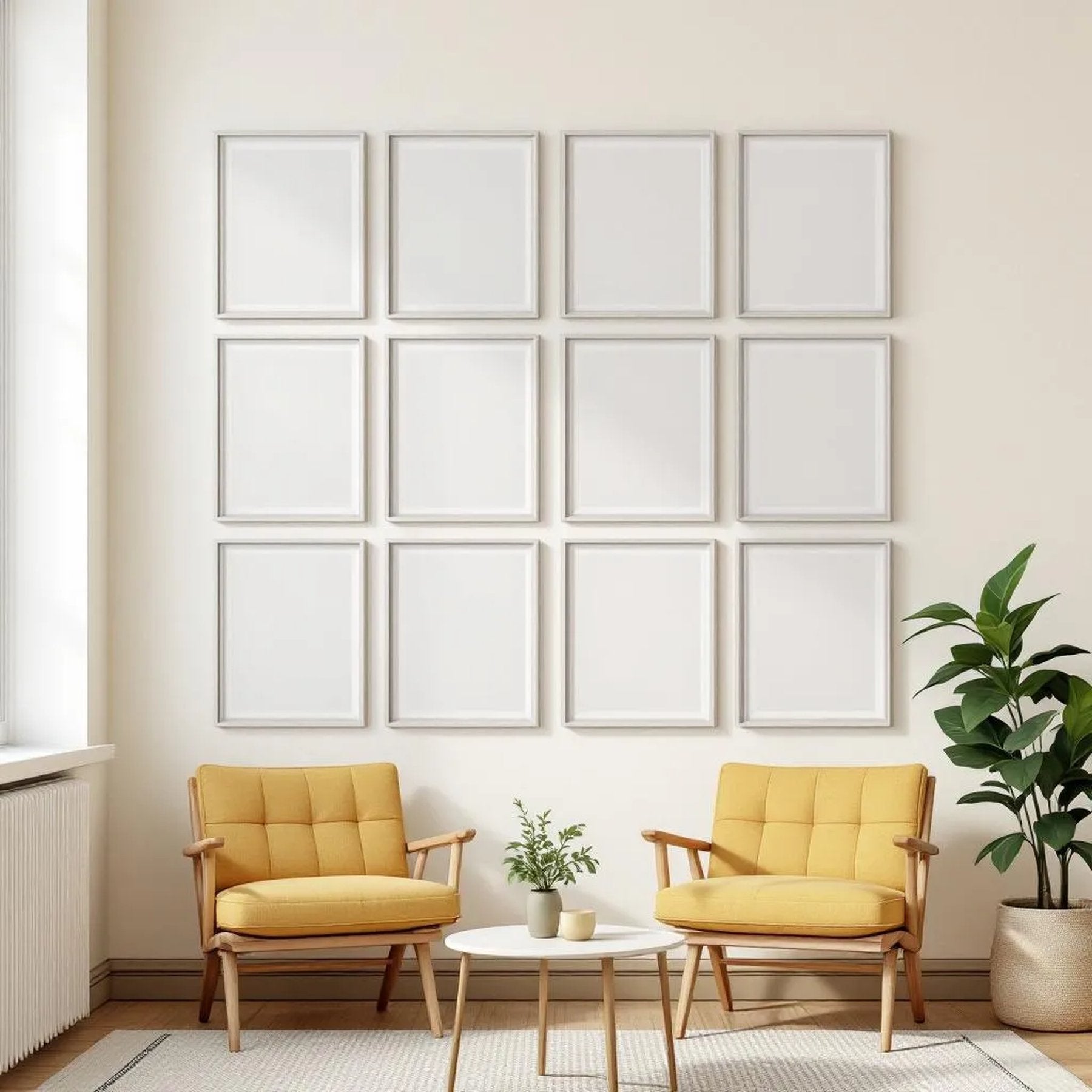 Frame Room Scene Mockup — Plain Square Frame Portrait 2:3 — Perspective View — #01459 | MockupBulk
