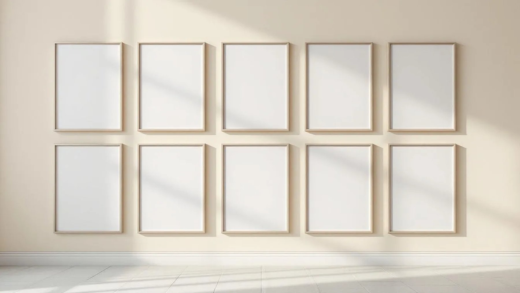 Frame Lifestyle Frame Mockup — Silver Frame Portrait 4:5 — Perspective View — #01463 | MockupBulk