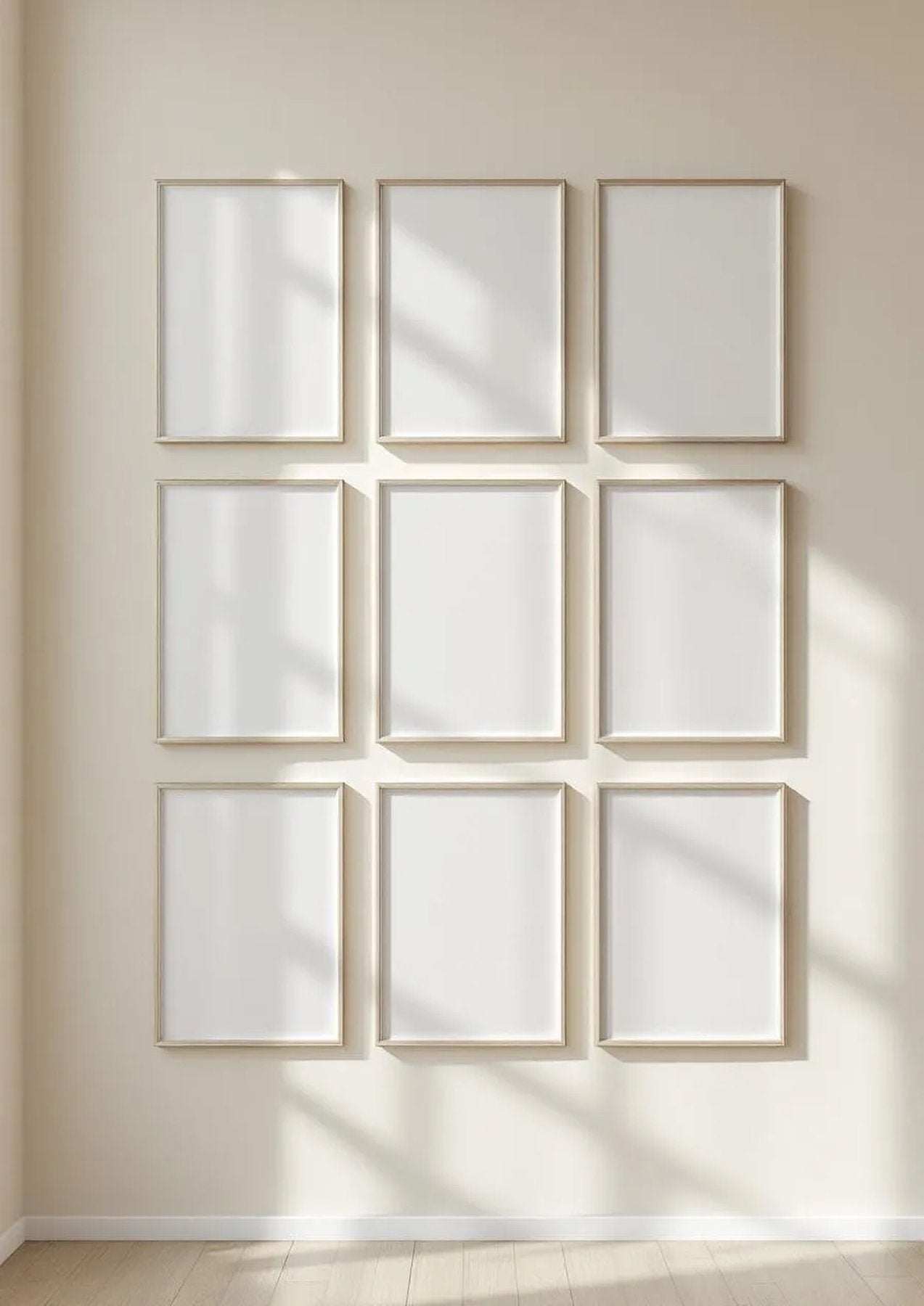 Frame Wall Art Mockup — Silver Frame Portrait 2:3 — Perspective View — #01464 | MockupBulk