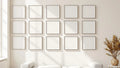 Frame Premium Interior Mockup — Silver Frame Square 1:1 — Perspective View — #01469 | MockupBulk