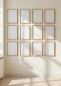 Frame Styled Room Mockup — Raw Pine Frame Portrait 2:3 — Perspective View — #01473 | MockupBulk