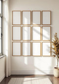 Frame High-Res Frame Mockup — Raw Pine Frame Portrait 2:3 — Perspective View — #01479 | MockupBulk