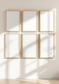 Frame Frame Display Mockup — Raw Pine Frame Portrait 2:3 — Perspective View — #01491 | MockupBulk