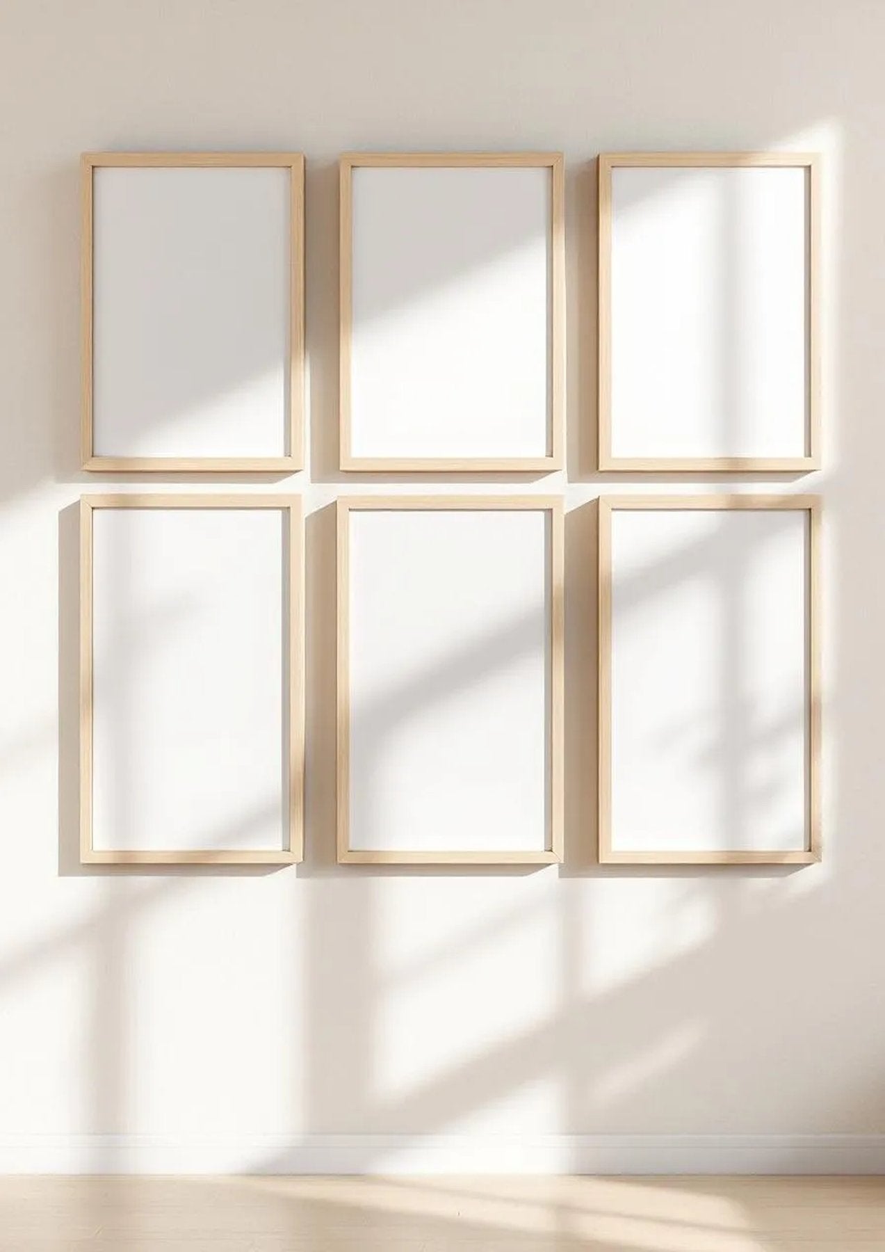 Frame Frame Display Mockup — Raw Pine Frame Portrait 2:3 — Perspective View — #01491 | MockupBulk