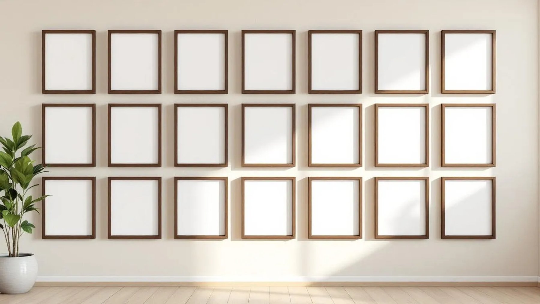Frame Room Scene Mockup — Espresso Frame Portrait 2:3 — Perspective View — #01496 | MockupBulk