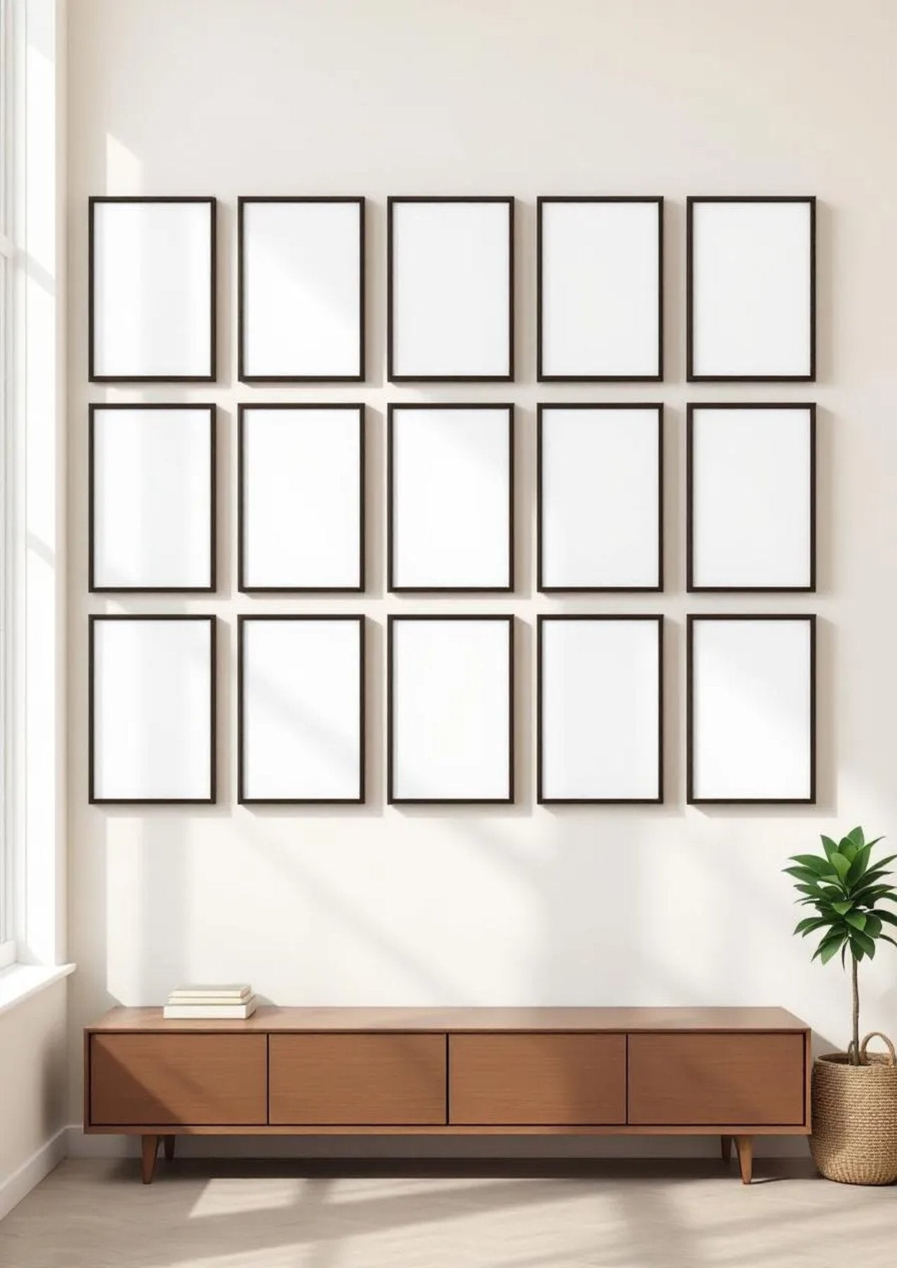 Frame Professional Frame Mockup — Espresso Frame Portrait 5:7 — Perspective View — #01497 | MockupBulk