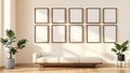 Frame Frame Display Mockup — Espresso Frame Square 1:1 — Perspective View — #01499 | MockupBulk