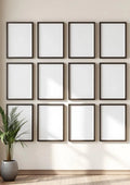 Frame Wall Art Mockup — Espresso Frame Portrait 2:3 — Perspective View — #01506 | MockupBulk