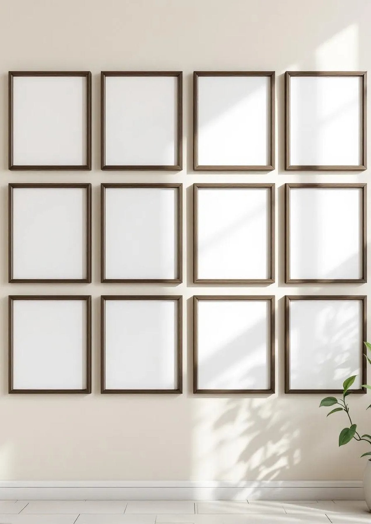 Frame Lifestyle Frame Mockup — Espresso Frame Portrait 2:3 — Perspective View — #01512 | MockupBulk