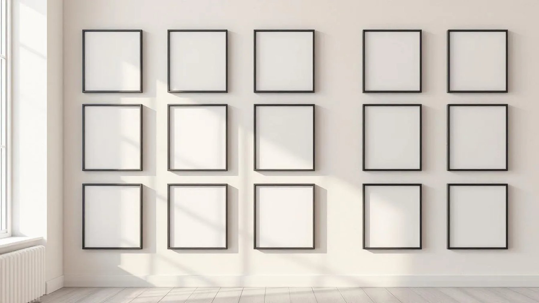 Frame Wall Art Mockup — Matte Black Frame Square 1:1 — Perspective View — #01517 | MockupBulk