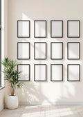 Frame Room Scene Mockup — Matte Black Frame Portrait 2:3 — Perspective View — #01518 | MockupBulk