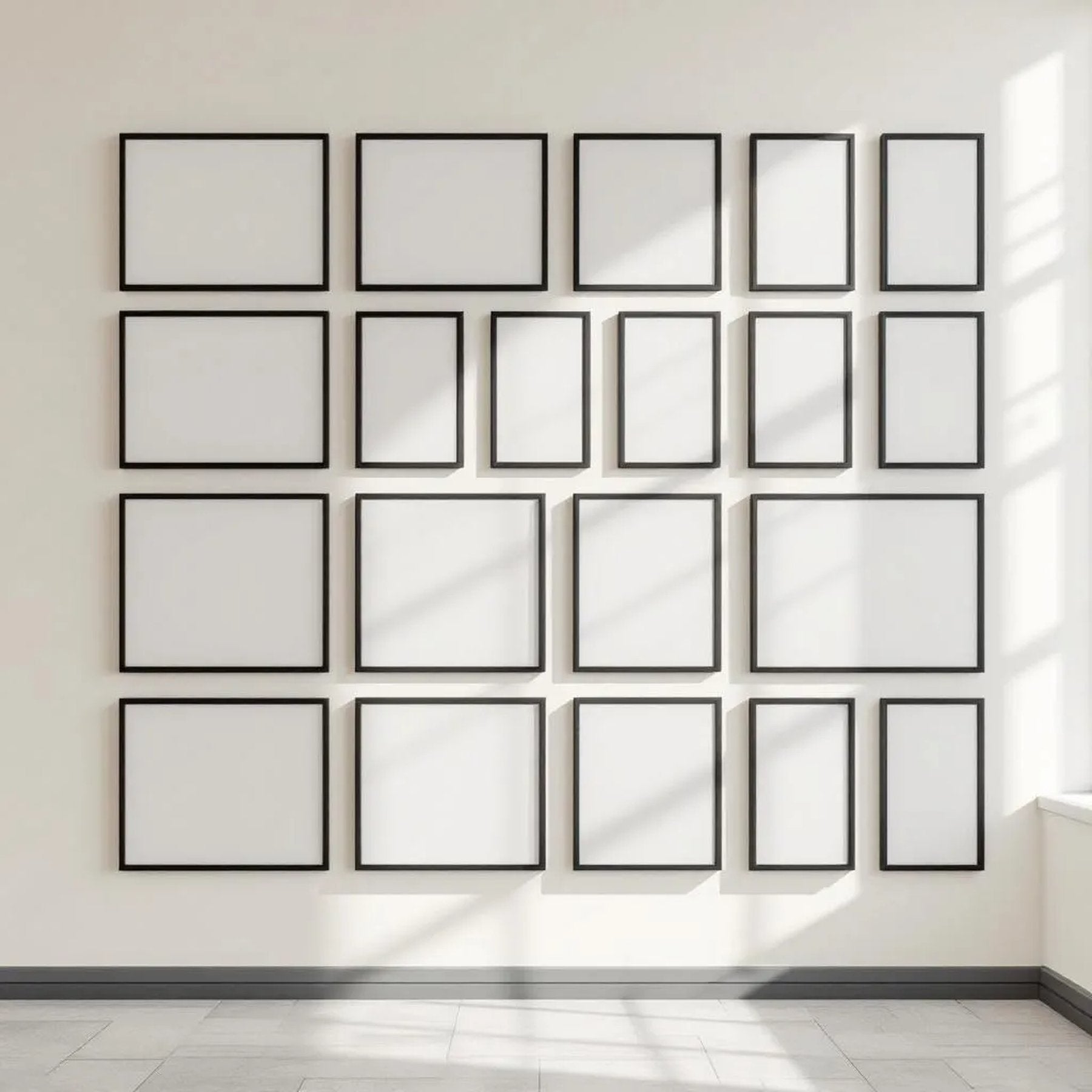 Frame Interior Frame Mockup — Plain Square Frame Landscape 3:4 — Perspective View — #01522 | MockupBulk