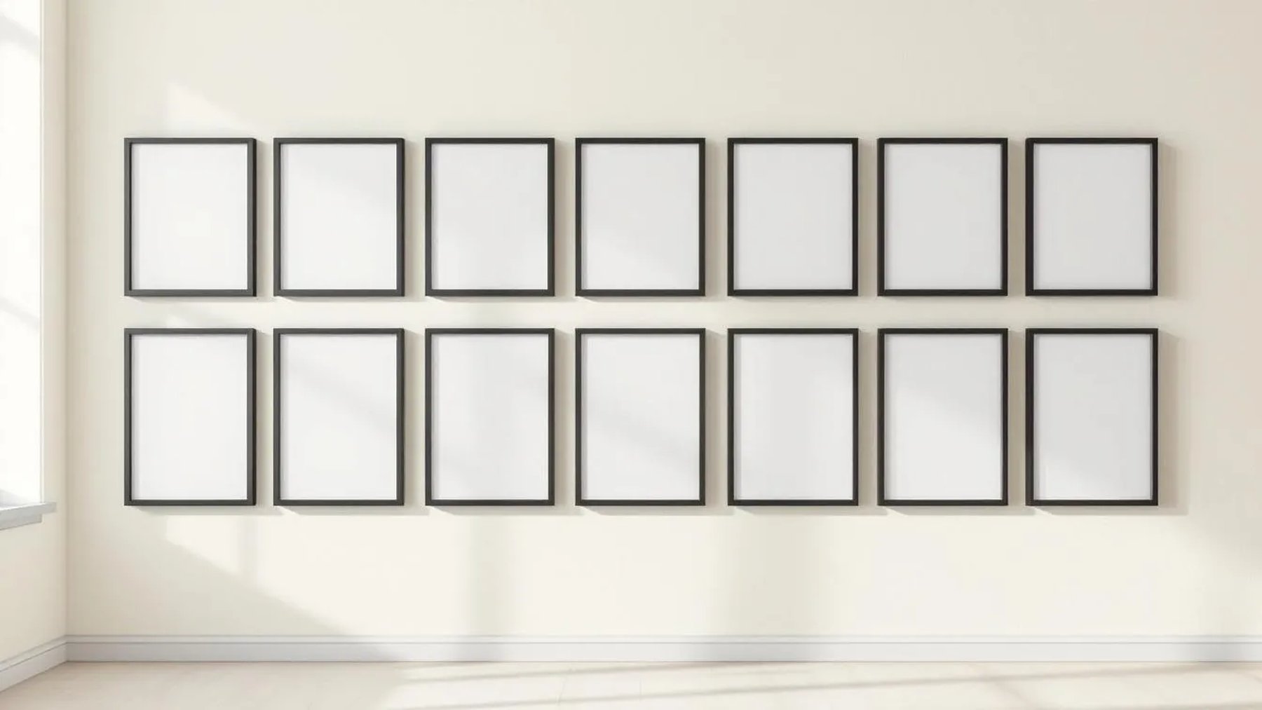 Frame Styled Room Mockup — Matte Black Frame Square 1:1 — Perspective View — #01523 | MockupBulk