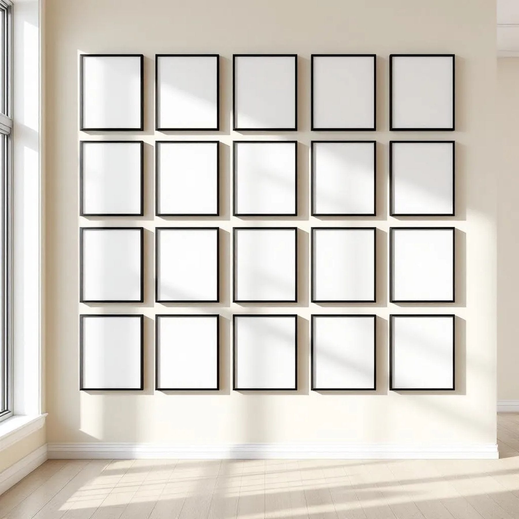 Frame Editorial Room Mockup — Plain Square Frame Square 1:1 — Perspective View — #01525 | MockupBulk
