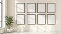 Frame Room Scene Mockup — Matte Black Frame Square 1:1 — Perspective View — #01526 | MockupBulk