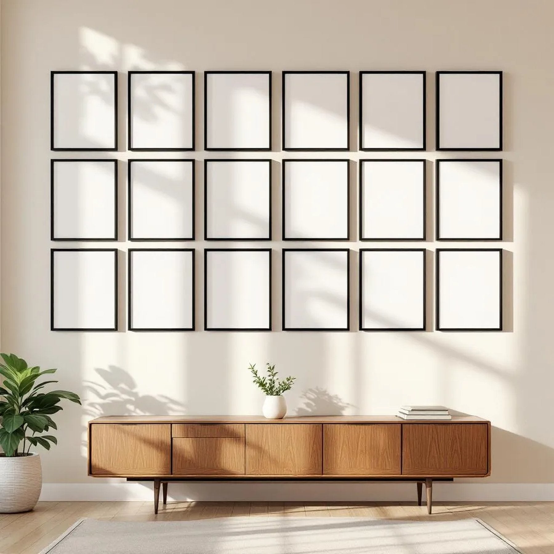Frame Wall Art Mockup — Plain Square Frame Portrait 2:3 — Perspective View — #01528 | MockupBulk