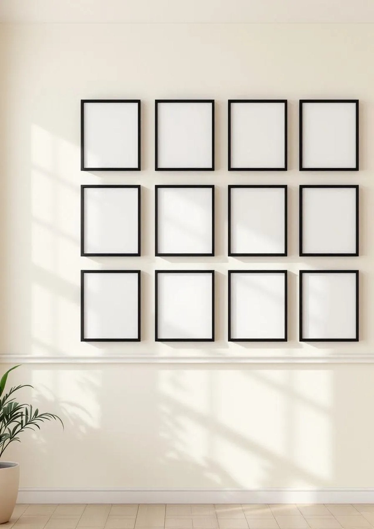 Frame Professional Frame Mockup — Matte Black Frame Portrait 2:3 — Perspective View — #01530 | MockupBulk