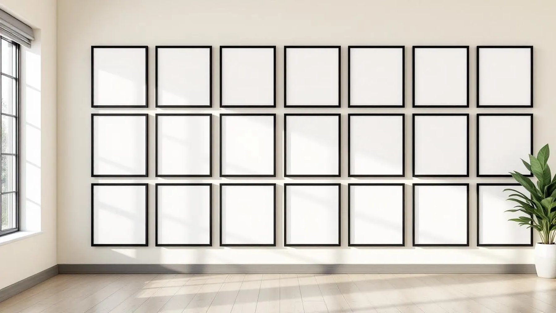 Frame Professional Frame Mockup — Matte Black Frame Portrait 2:3 — Perspective View — #01532 | MockupBulk
