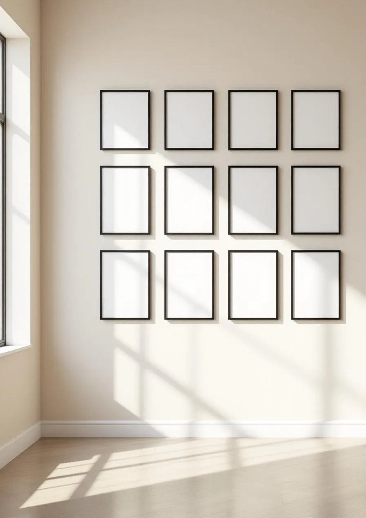Frame Premium Interior Mockup — Matte Black Frame Portrait 4:5 — Perspective View — #01533 | MockupBulk