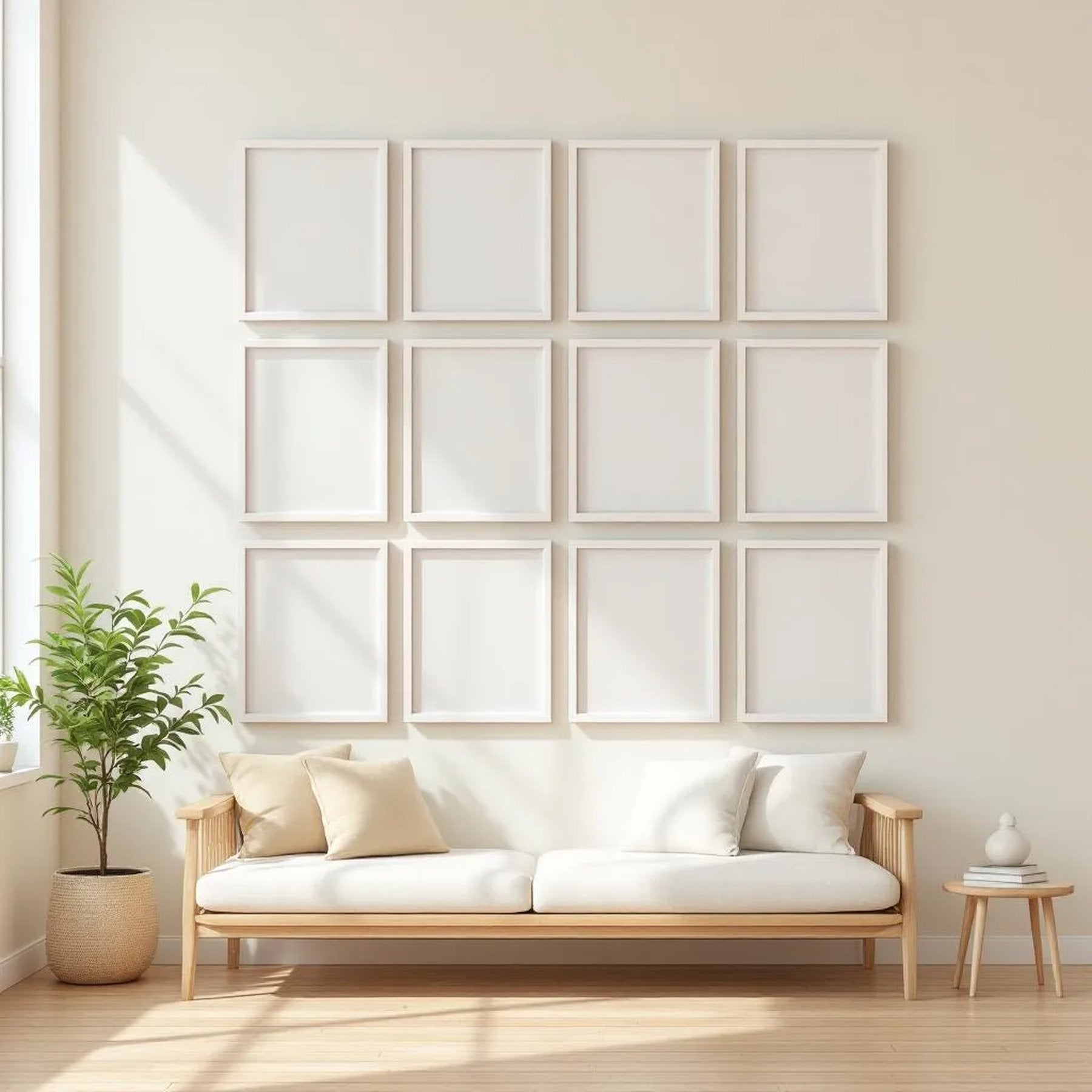 Frame Styled Room Mockup — Plain Square Frame Portrait 2:3 — Perspective View — #01534 | MockupBulk