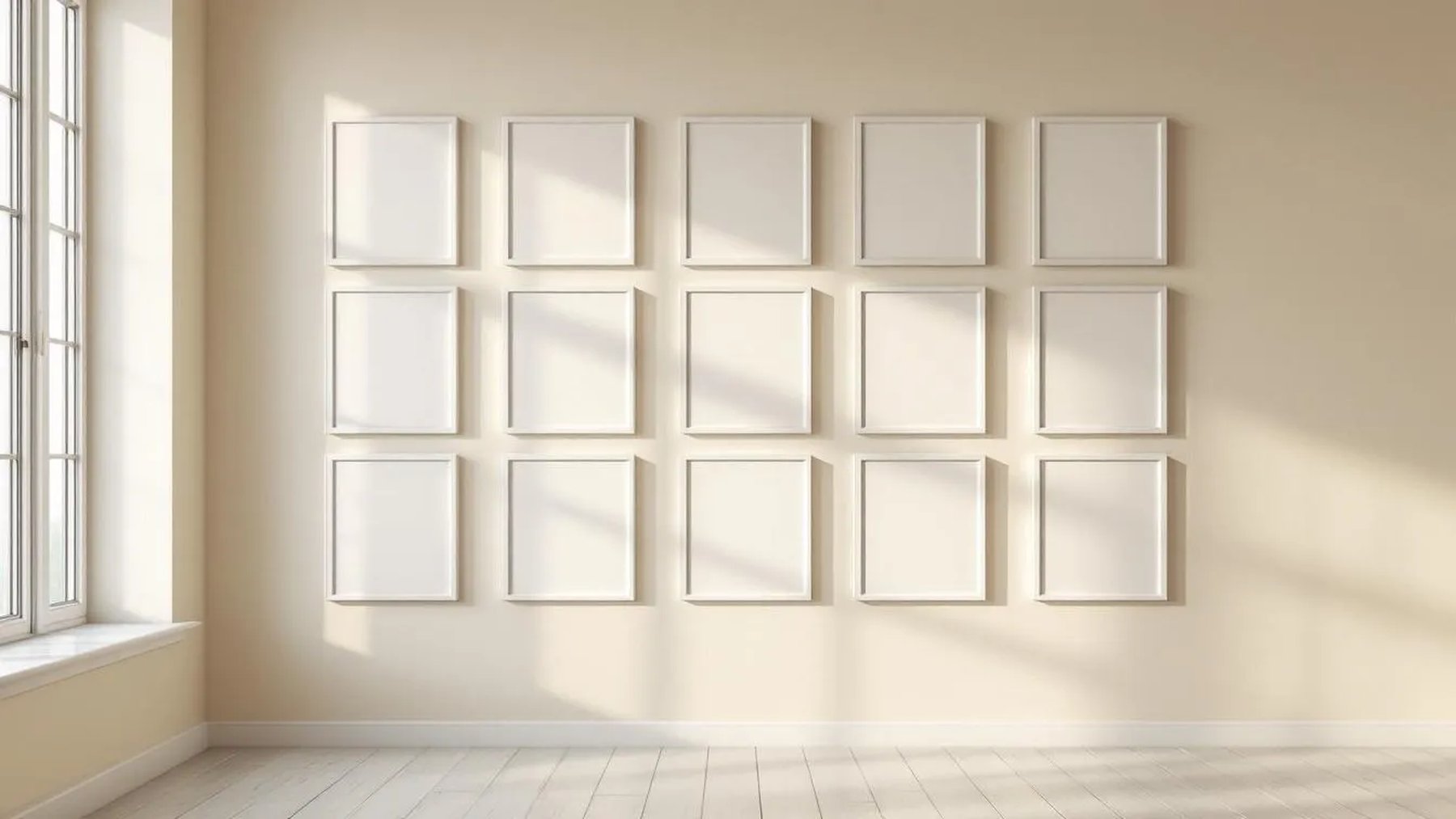 Frame Room Scene Mockup — White Frame Portrait 2:3 — Perspective View — #01535 | MockupBulk