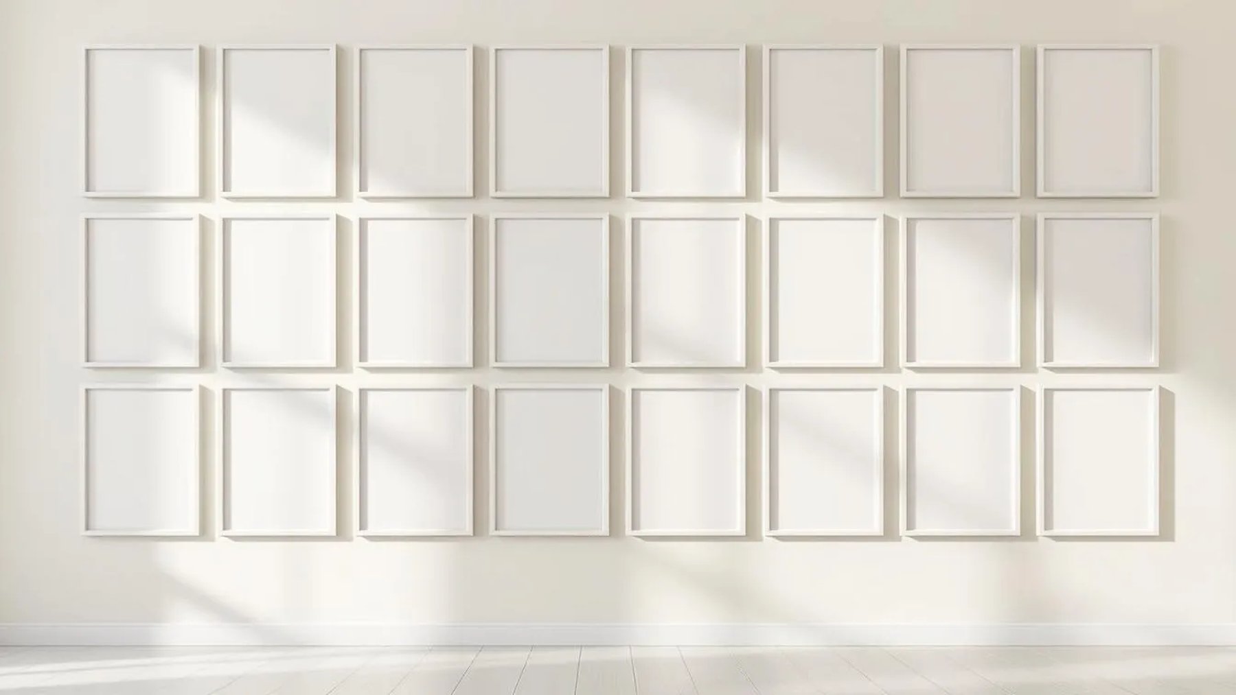 Frame Frame Display Mockup — White Frame Portrait 2:3 — Perspective View — #01538 | MockupBulk