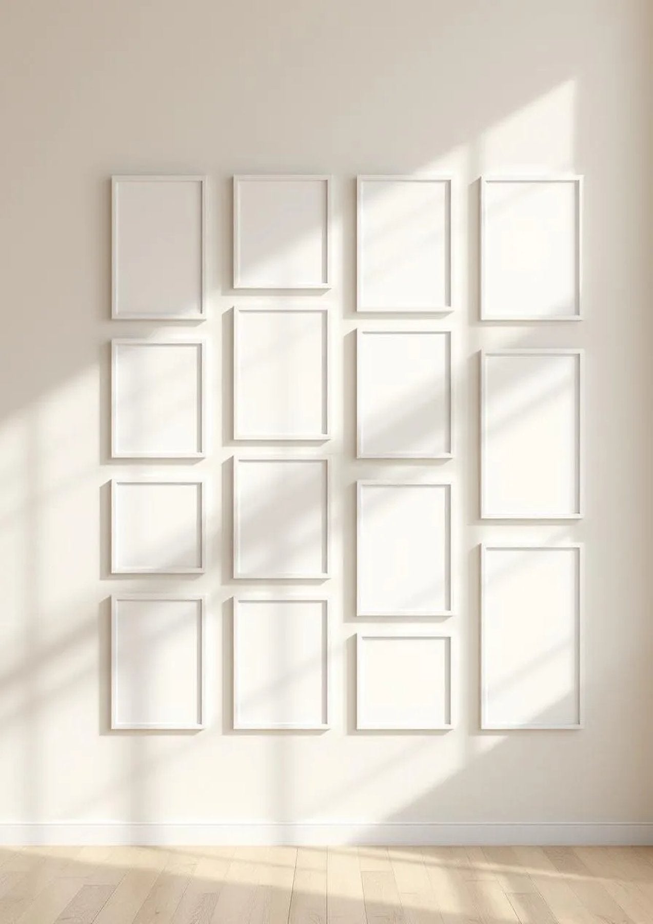 Frame High-Res Frame Mockup — White Frame Portrait 5:7 — Perspective View — #01539 | MockupBulk