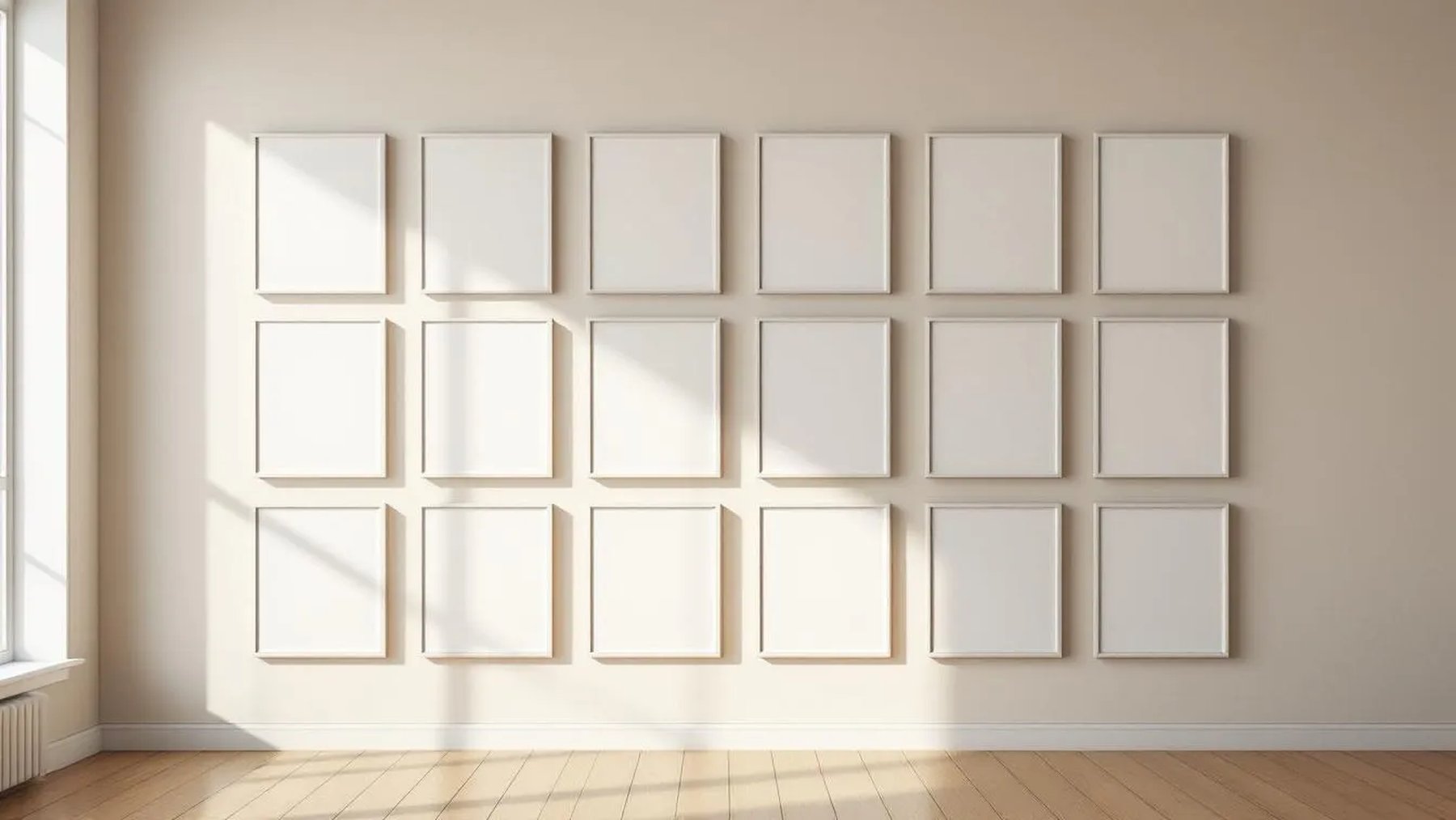 Frame Interior Frame Mockup — White Frame Square 1:1 — Perspective View — #01541 | MockupBulk
