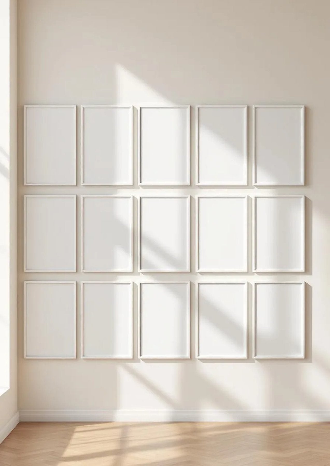 Frame Interior Frame Mockup — White Frame Portrait 2:3 — Perspective View — #01542 | MockupBulk