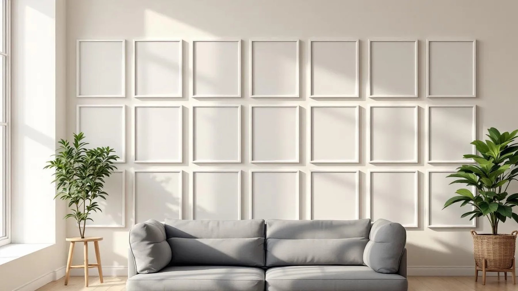 Frame Styled Room Mockup — White Frame Portrait 2:3 — Perspective View — #01547 | MockupBulk