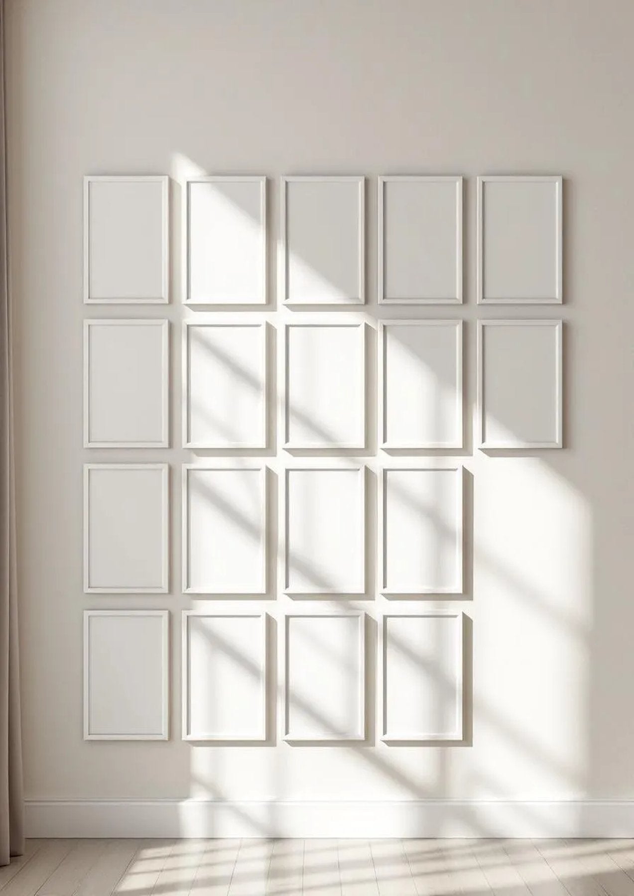 Frame High-Res Frame Mockup — White Frame Portrait 2:3 — Perspective View — #01551 | MockupBulk