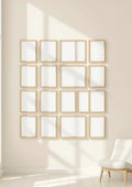 Frame Frame Display Mockup — Natural Oak Frame Portrait 2:3 — Perspective View — #01557 | MockupBulk