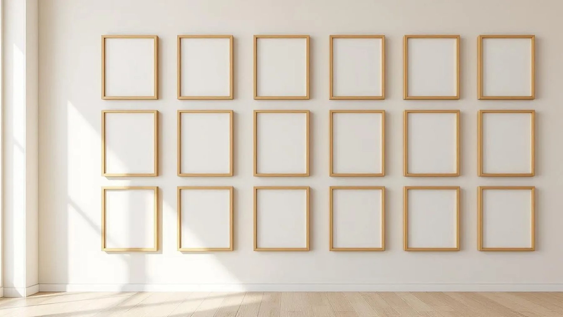 Frame High-Res Frame Mockup — Natural Oak Frame Portrait 2:3 — Perspective View — #01559 | MockupBulk