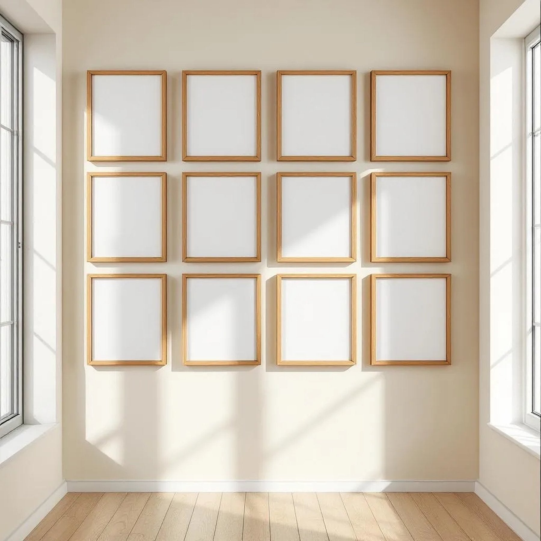 Frame Wall Art Mockup — Plain Square Frame Portrait 2:3 — Perspective View — #01561 | MockupBulk