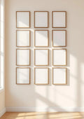 Frame Wall Art Mockup — Natural Oak Frame Portrait 2:3 — Perspective View — #01563 | MockupBulk