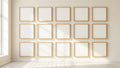 Frame Editorial Room Mockup — Natural Oak Frame Square 1:1 — Perspective View — #01574 | MockupBulk