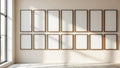 Frame Interior Frame Mockup — Walnut Frame Square 1:1 — Perspective View — #01577 | MockupBulk
