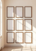 Frame Room Scene Mockup — Walnut Frame Portrait 2:3 — Perspective View — #01578 | MockupBulk