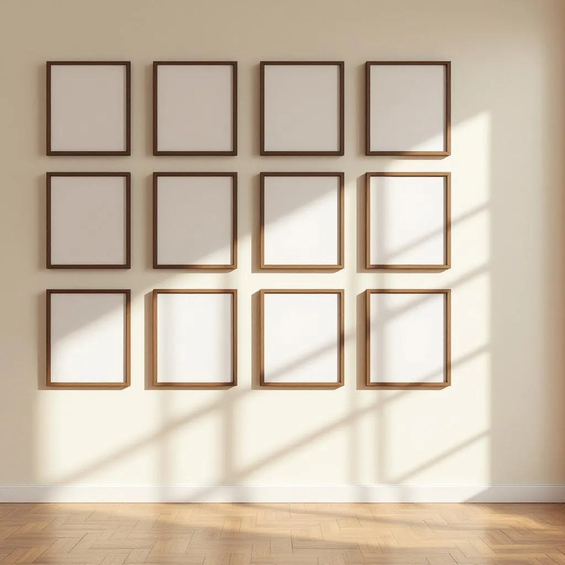 Frame Premium Interior Mockup — Plain Square Frame Portrait 2:3 — Perspective View — #01579 | MockupBulk
