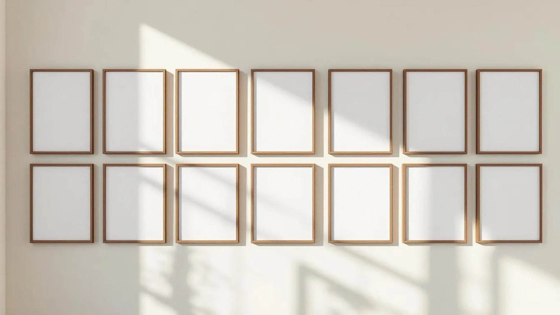 Frame High-Res Frame Mockup — Walnut Frame Square 1:1 — Perspective View — #01580 | MockupBulk