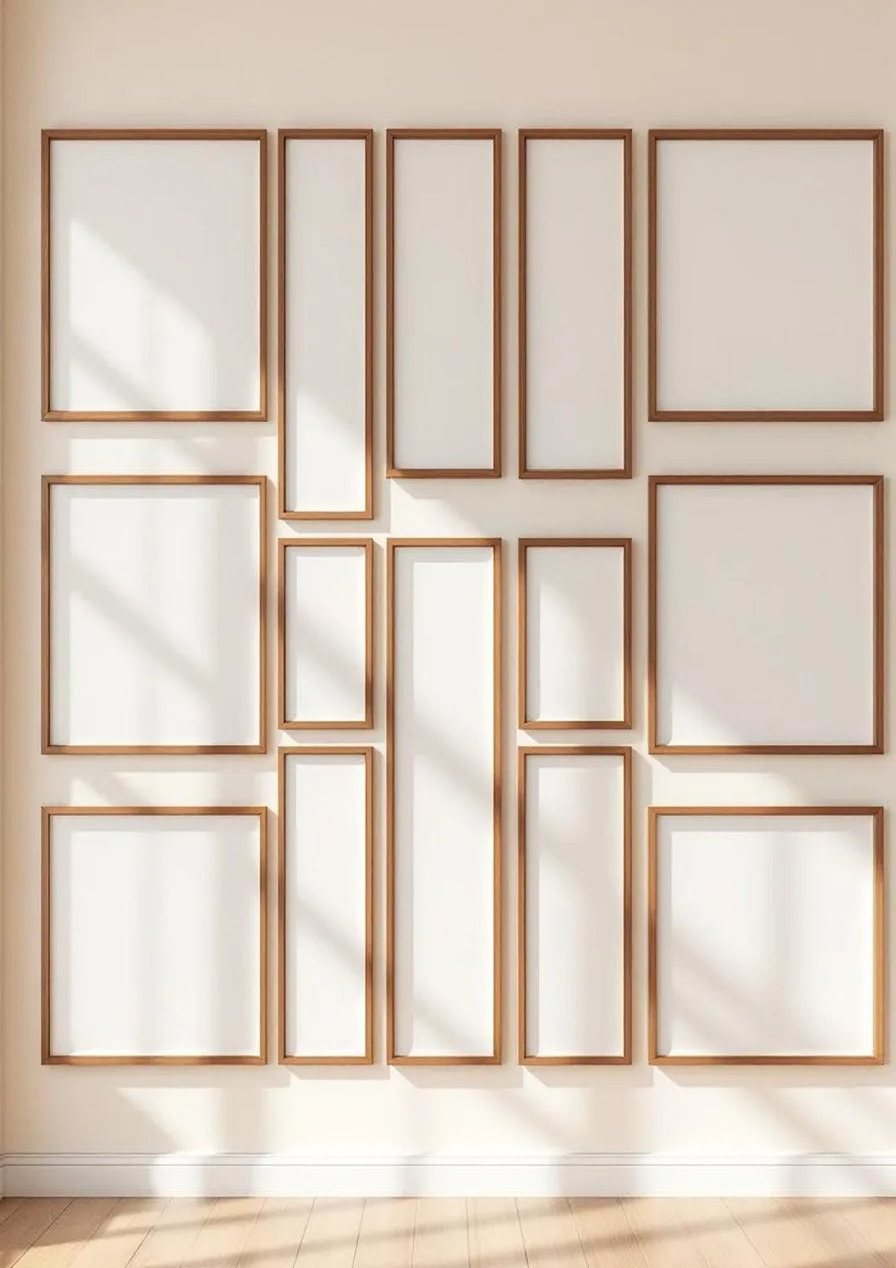 Frame Lifestyle Frame Mockup — Walnut Frame Portrait 2:3 — Perspective View — #01581 | MockupBulk