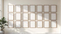 Frame Editorial Room Mockup — Walnut Frame Square 1:1 — Perspective View — #01583 | MockupBulk