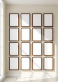 Frame Interior Frame Mockup — Walnut Frame Portrait 2:3 — Perspective View — #01587 | MockupBulk