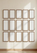 Frame Wall Art Mockup — Walnut Frame Portrait 2:3 — Perspective View — #01593 | MockupBulk